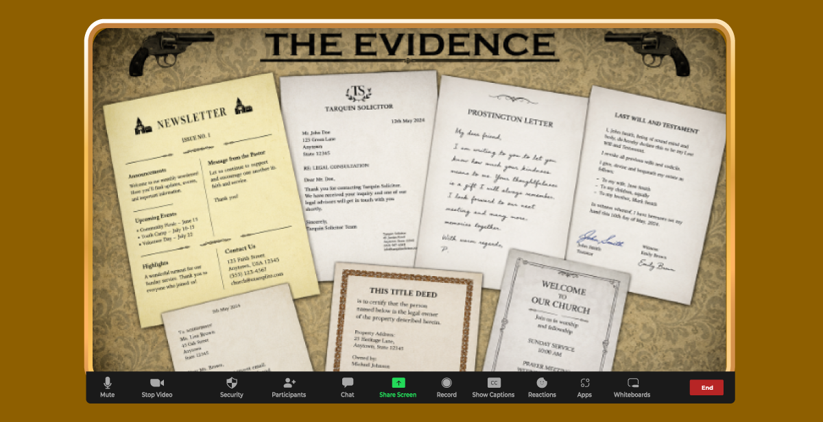 Virtual Murder Mystery – Murder at the Manor