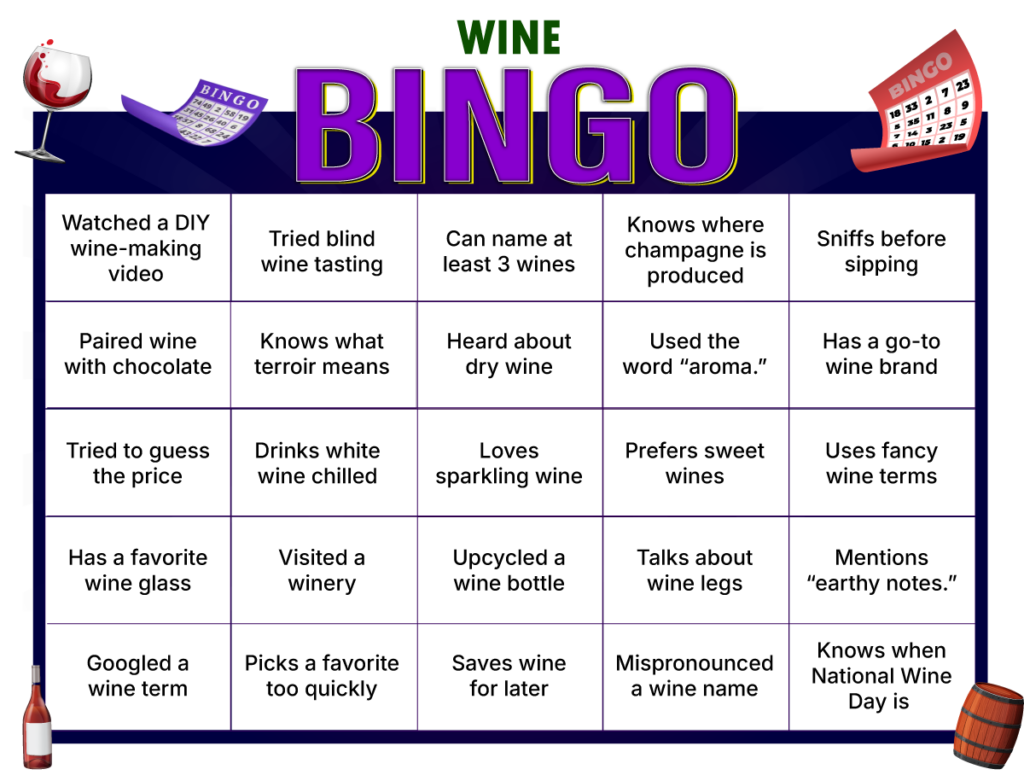 Wine, Mark, and Bingo!