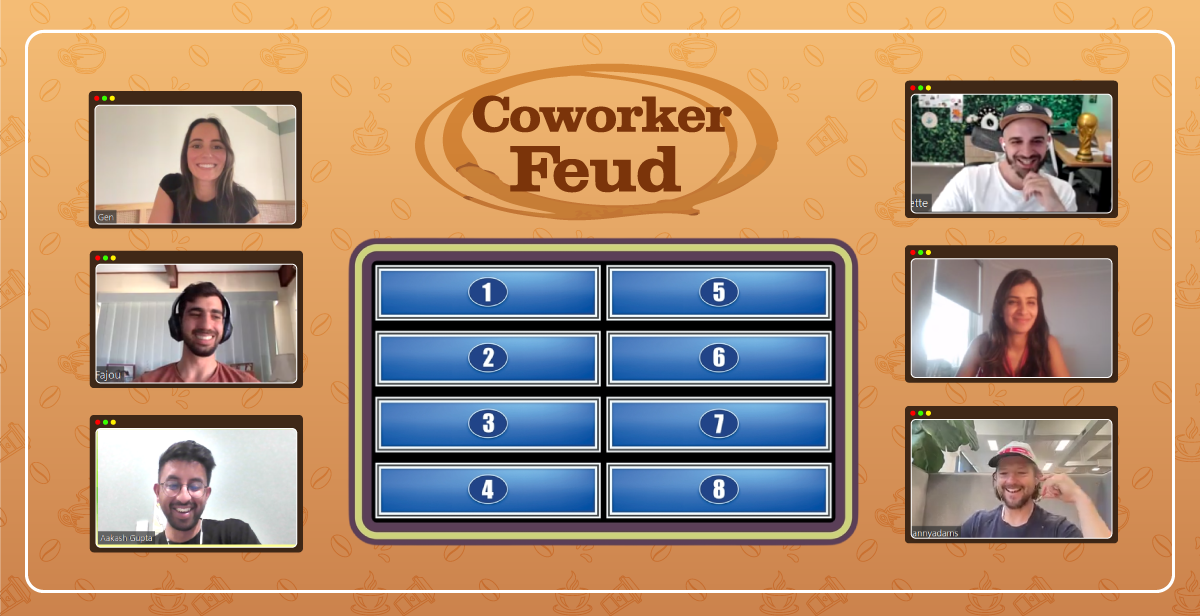 Virtual Coffee Coworker Feud – Spill the Beans!