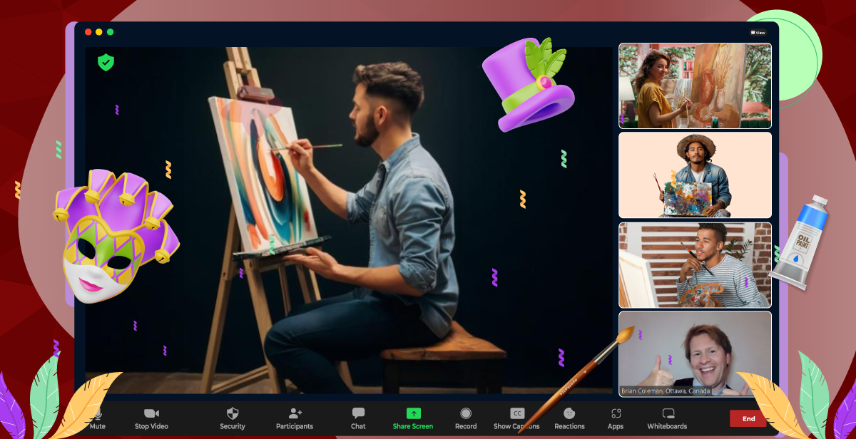 Virtual Mardi Gras Painting