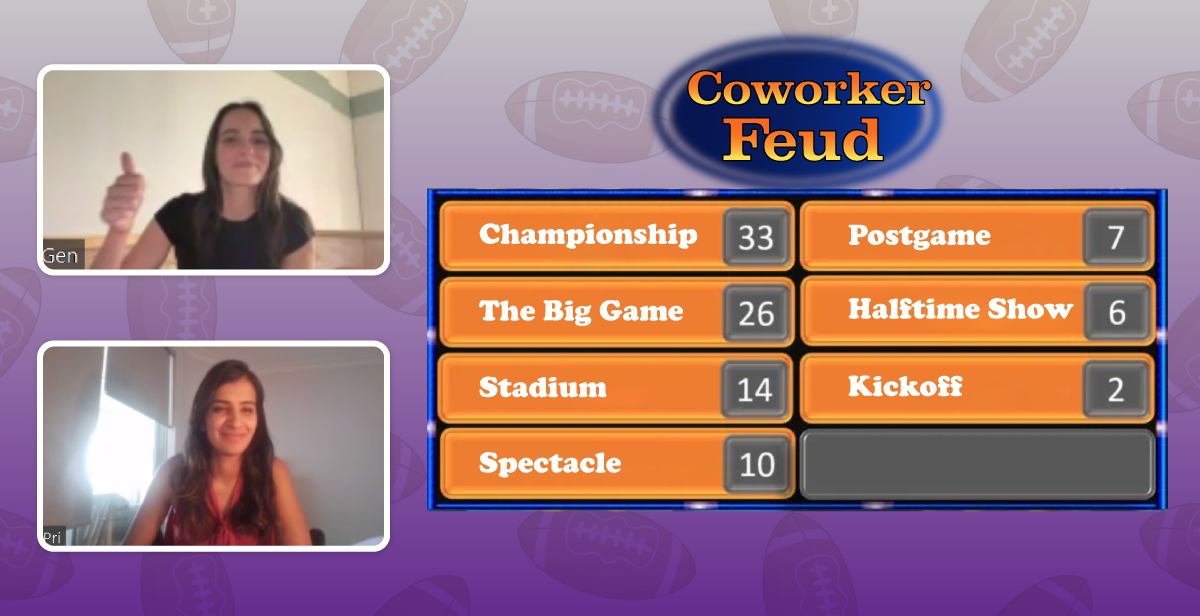 Virtual Super Bowl Coworker Feud