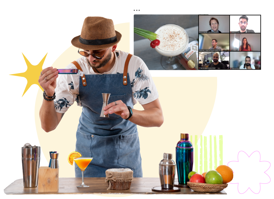 Hosted Cocktail and Mixology Class for Virtual Teams